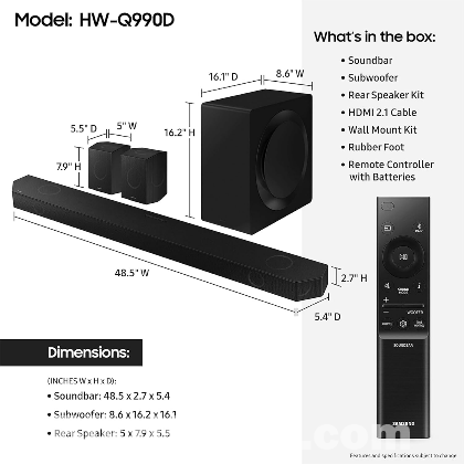 Samsung HW-Q990D Wireless Dolby ATMOS Soundbar 11.1.4ch